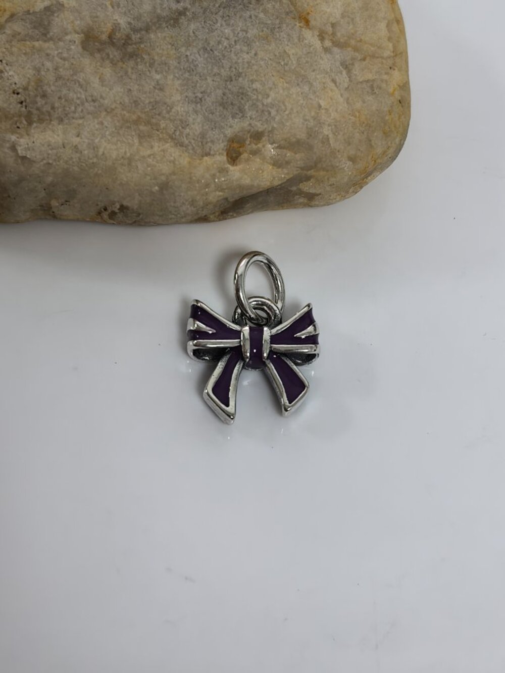 James Avery Enamel Bow Charm (purple), S925 Silver Jewelry (Women's)